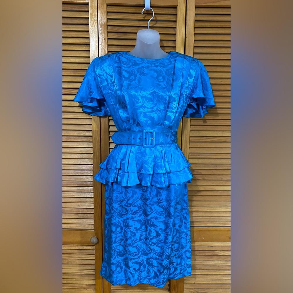 Vintage Argenti dress with belt– 100% silk
